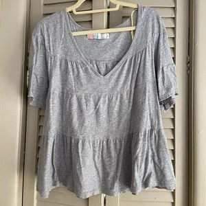 Free people tired ruffle T shirt